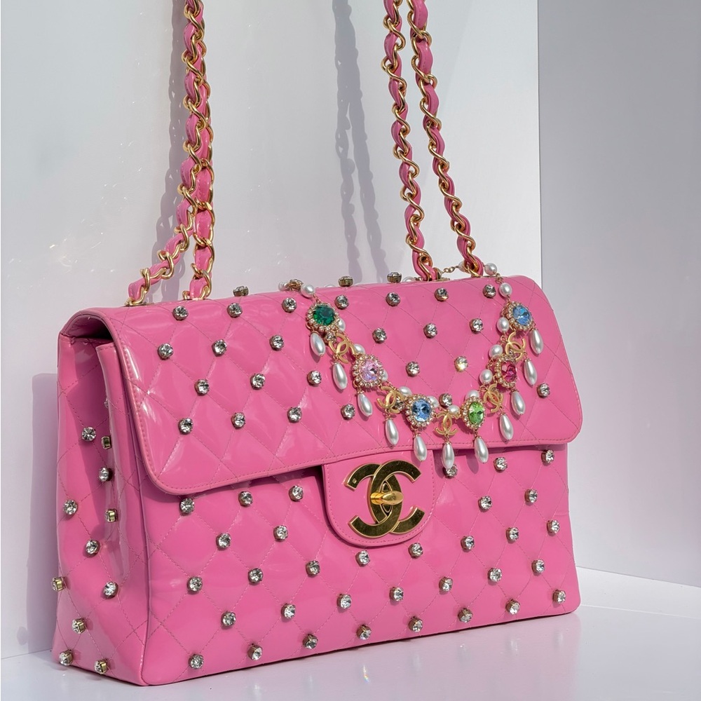 Chanel Runway 1995 Maxi Rhinestone Flap Bag